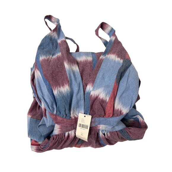 Anthropologie Deep V Strappy Back Tie Midi Dress - Picture 6 of 6